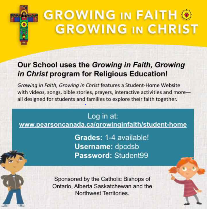 growing in faith and growing in Christ poster